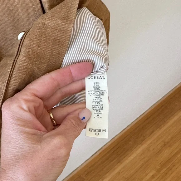 THE GREAT. The Waxed Swingy Jacket in Walnut - Picture 9 of 9